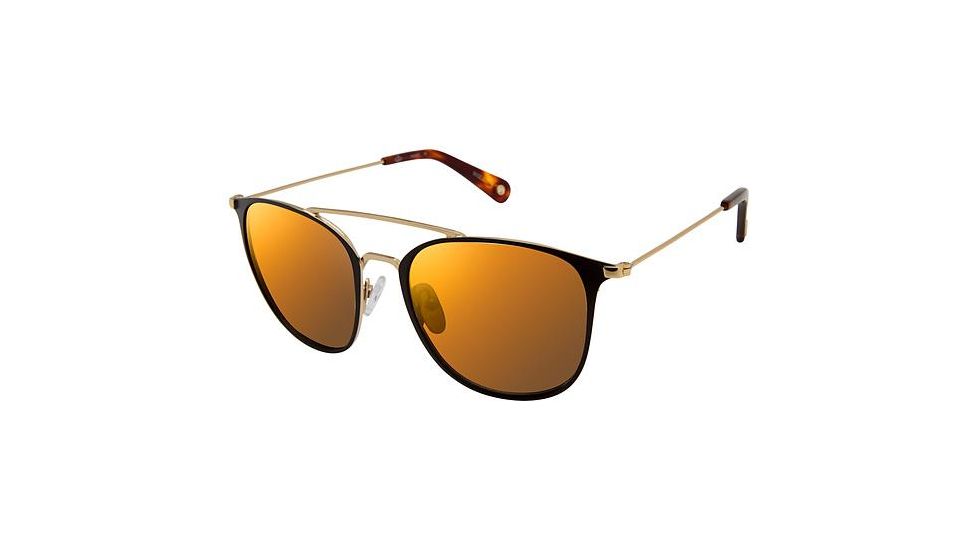 Sperry Top-Sider TIERRA Sunglasses - Frame BLACK/GOLD, Lens Color Gold Flash, Size 51/18mm SPTIERRA01