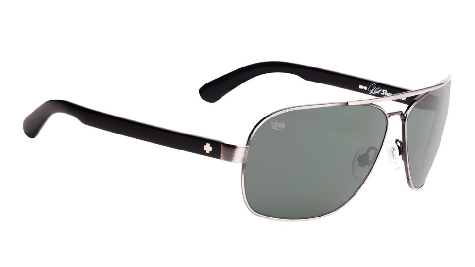 Spy Optic Showtime Single Vision Prescription Sunglasses, Antique Silver W/Black Frame, 672036212864SV