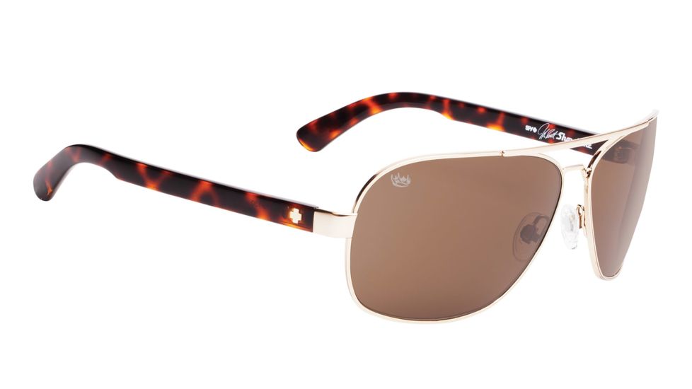 Spy Optic Showtime Single Vision Prescription Sunglasses, Gold W/Classic Tortoise Frame, 672036214865SV
