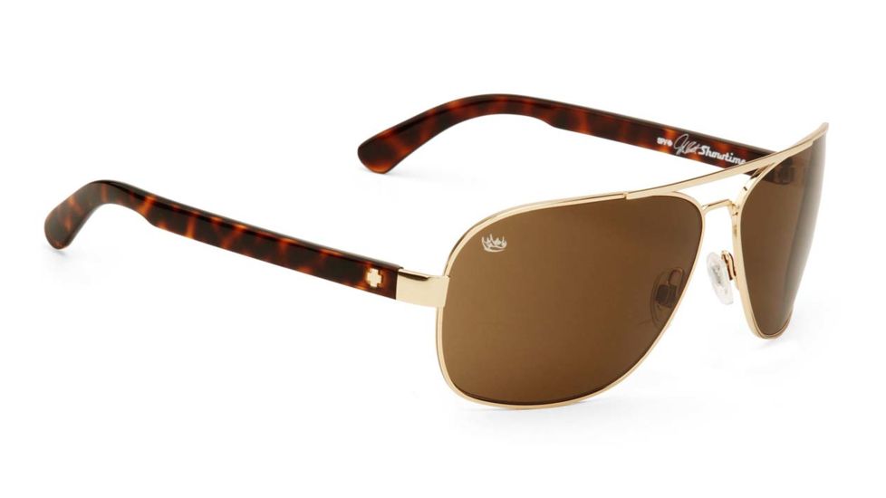 Spy Optic Showtime Single Vision Prescription Sunglasses, Gold Frame, Bronze Lens-672036274069SV