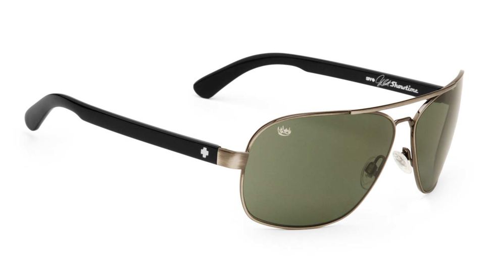 Spy Optic Showtime Single Vision Prescription Sunglasses, Antique Silver Frame, Grey Polarized Lens, Polarized-672036905035SV