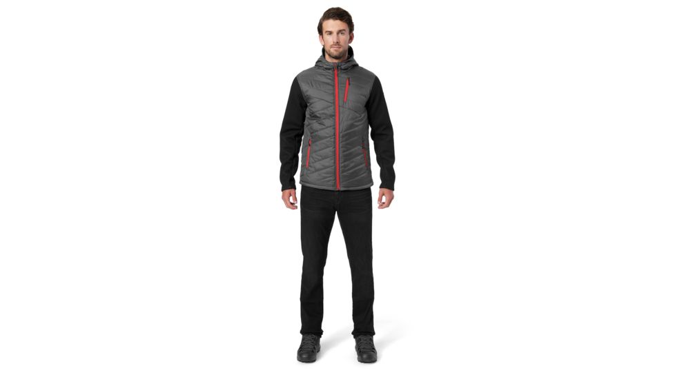 Spyder Ouzo Hoody Stryke Jacket - Mens, Polar/Black/Red, Large, 181402069555P
