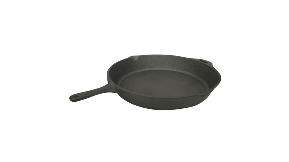 Stansport Frying Pan, 15.5in, Cast Iron, Pre-Seasoned, Black, 15.5, 16082