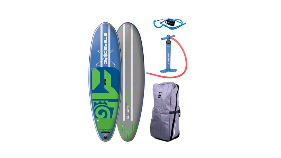 Starboard Touring Deluxe Dc Inflatable Lightweight Croc Skin Texture Paddle Board, Blue/Green, 12ft 6in, 2024180601002