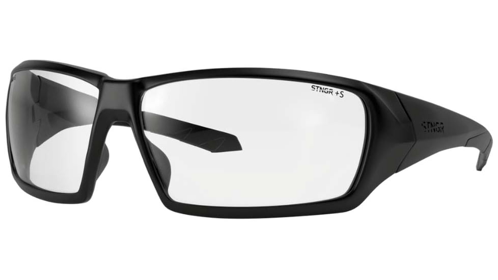 STNGR Ridge Ballistic Sunglasses, Matte Black/Clear, Large/Extra Large, PV-HD7U-M9WB