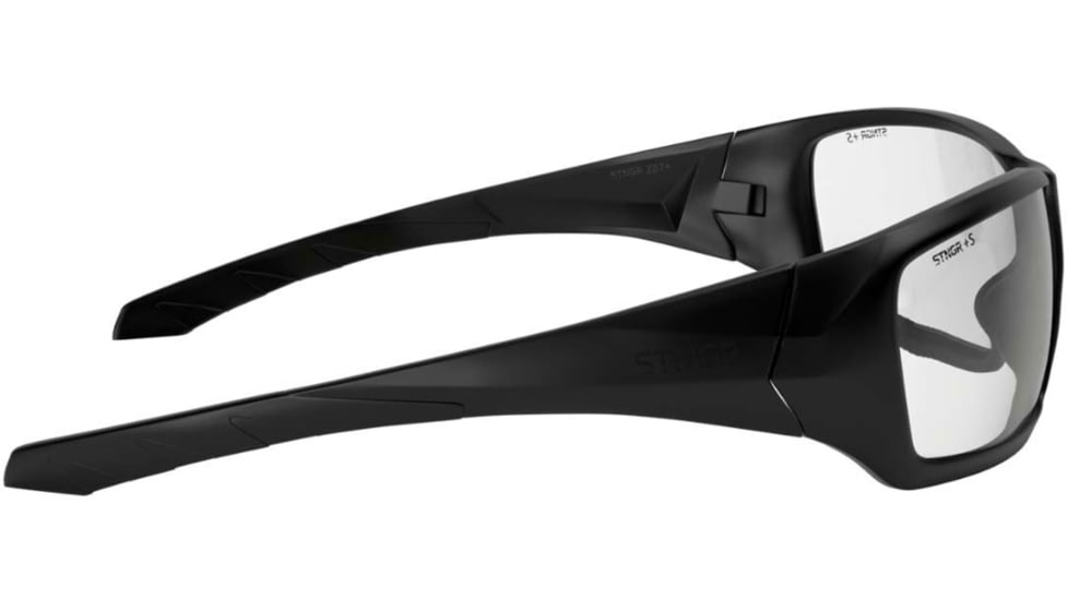 STNGR Ridge Ballistic Sunglasses, Matte Black/Clear, Large, PV-HD7U-M9WB