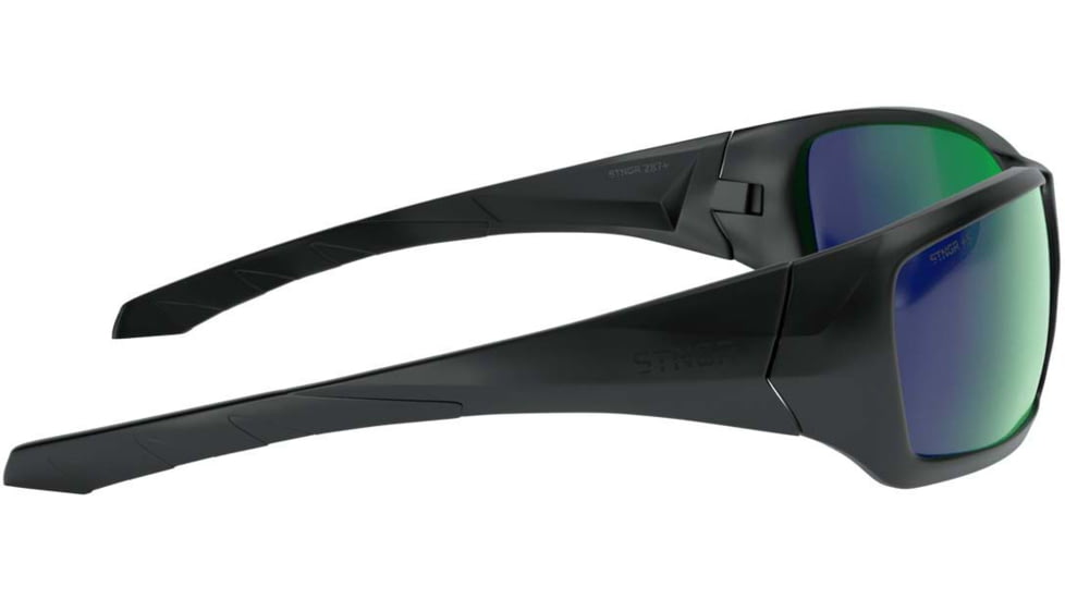 STNGR Ridge Ballistic Sunglasses, Matte Black/Green Mirror, Large, OS-YN4Z-7TE8