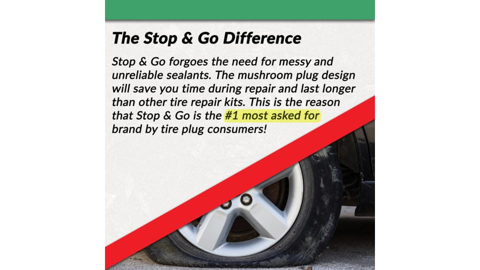 Stop &amp; Go Pocket Tire Plugger Plus Co2 Inflation, 1001