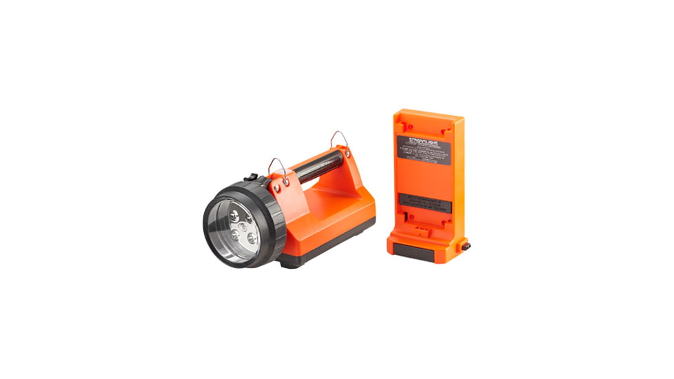 Streamlight E-Flood LiteBox 1,500 Lumen Rechargeable Lantern, 120V AC/12V DC Standard System with Shoulder Strap &amp; Mounting Rack, Orange, 45801
