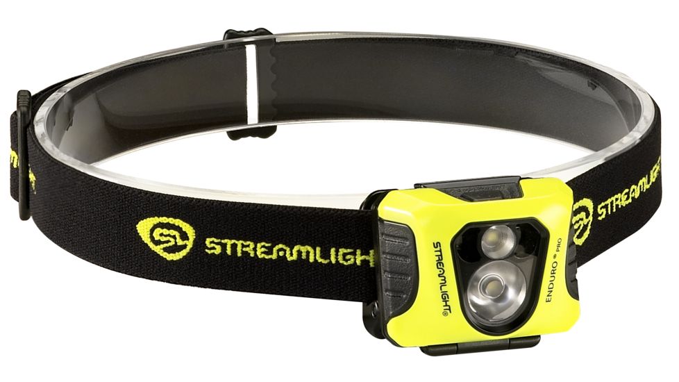 Streamlight Enduro Pro - with 3 AAA alkaline batteries, elastic headstrap - Clam, Black/Yellow, 61420