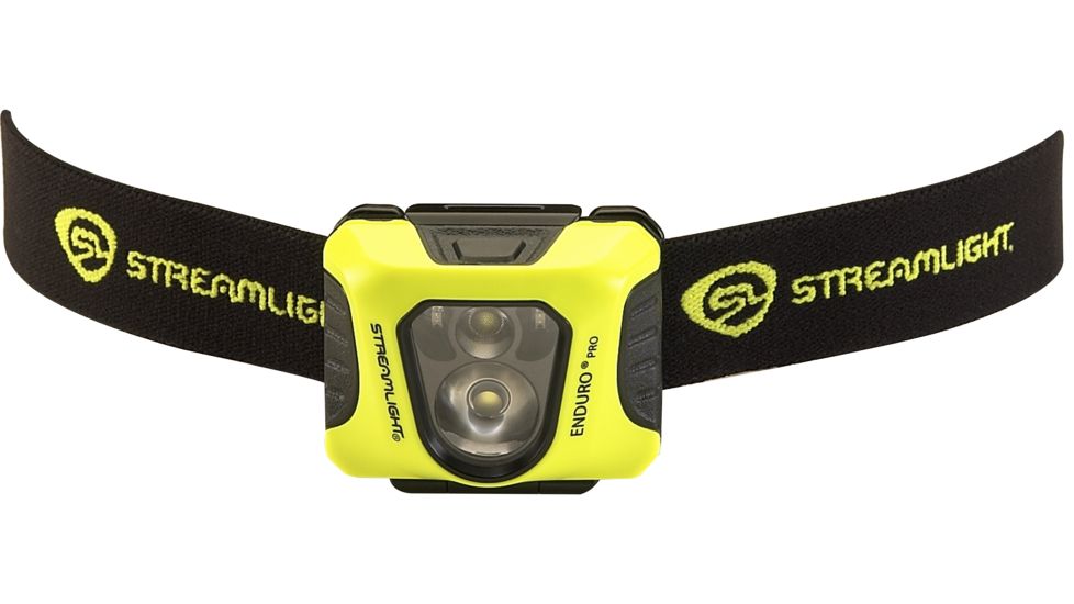 Streamlight Enduro Pro - with 3 AAA alkaline batteries, elastic headstrap - Clam, Black/Yellow, 61420