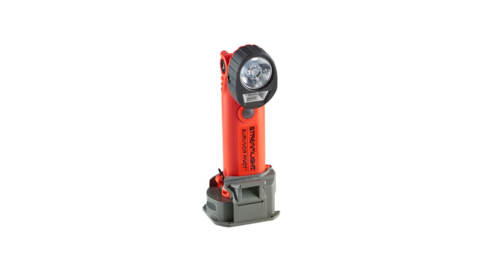 Streamlight Survivor Pivot USB LED Flashlight with Magnet, 120/DC, 325 Lumens, Orange, 91830