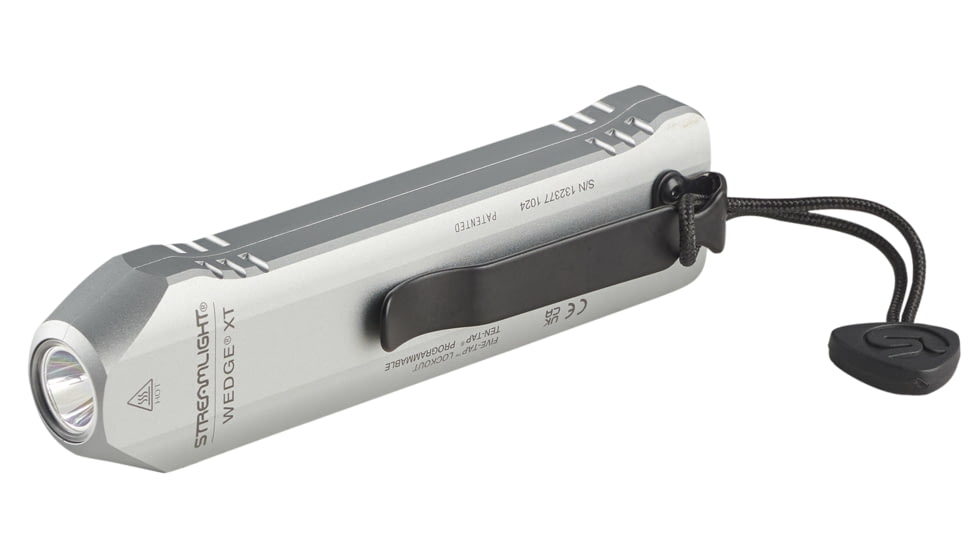Streamlight Wedge XT Lithium Polymer Cell 500 Lumens LED Flashlight, with USB-C Cord, Lanyard, Silver, 88819