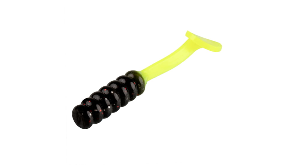Strike King Slabalicious XL Softbait, 10 pack, 2.5in, Tuxedo Black Chartreuse, 12-36426
