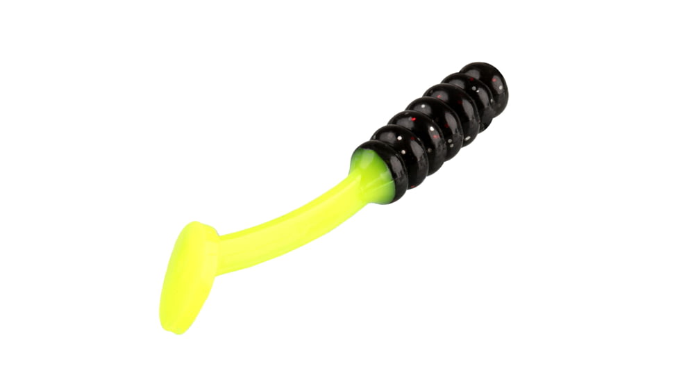 Strike King Slabalicious XL Softbait, 10 pack, 2.5in, Tuxedo Black Chartreuse, 12-36426