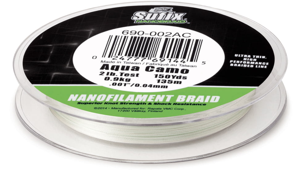 Sufix NanoBraid 14lb Line, Aqua Camo, 150 Yds, 690-014AC