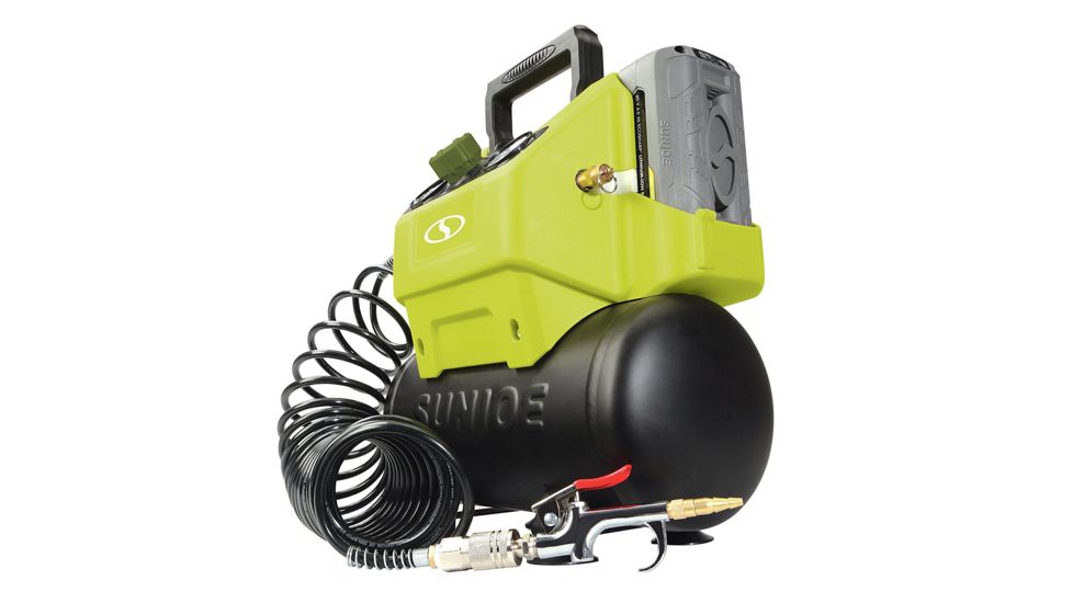 Sun Joe Cordless Hotdog Air Compressor, 40V, 1.6-Gallon, Green, Large, IONAIR-CT