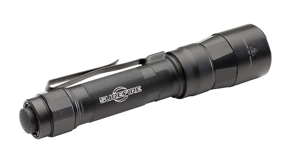 SureFire TURBO Series 18650/123 Everyday Carry Flashlight Dual-Output High-Candela LED Flashlight, Hard Anodized, Black, EDC2-DFT-BK