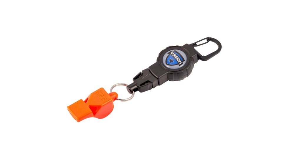T-Reign Retractable Scuba Gear Tether, w/Carabiner and Whistle, Black, Small, 0TBP-0241