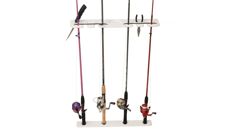 TACO Marine Deluxe 4-Rod Pontoon Boat Tackle Rack - White 45927