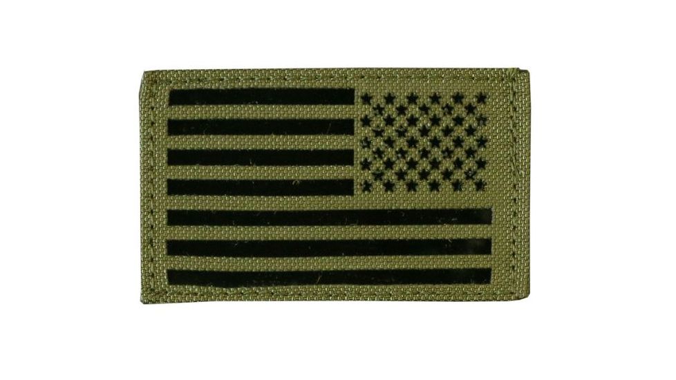 Tactical Assault Gear Velcro US Nylon/IR Flag US Flag Patches Right, Ranger Green 831232