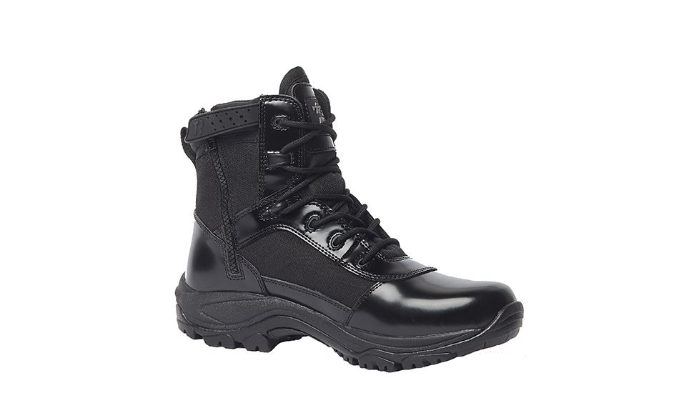 Tactical Research by Belleville Class-A Hot Weather High Shine Slide Zip Boot, Men's, Black, Wide, 4 TR906Z 040W