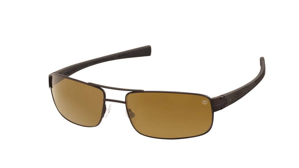 Tag Heuer 0254 Single Vision Prescription Sunglasses, Chocolate Frame - Dark Brown/Black Temples Frame, Polarized Precision Brown Lens, 0254-203SV