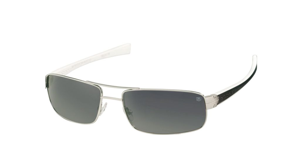 Tag Heuer 0254 Single Vision Prescription Sunglasses, Pure Frame - Black/White Temples Frame, Outdoor Grey Lens-0254-206SV