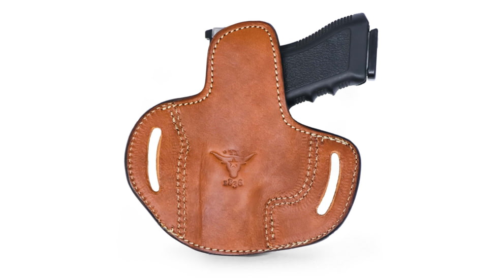 Tagua Gunleather Colorado Elite OWB Leather Holster, Most 1911s / Shield 380 EZ Compact 3in Hammer Down, Right Hand, Brown, TX-ELITE-BH3-207