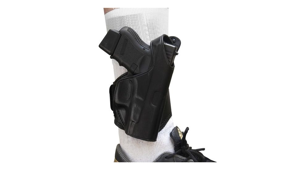 Tagua Gunleather Leather Ankle Holster for Ruger LC9, Right Handed, Black, LANK-060