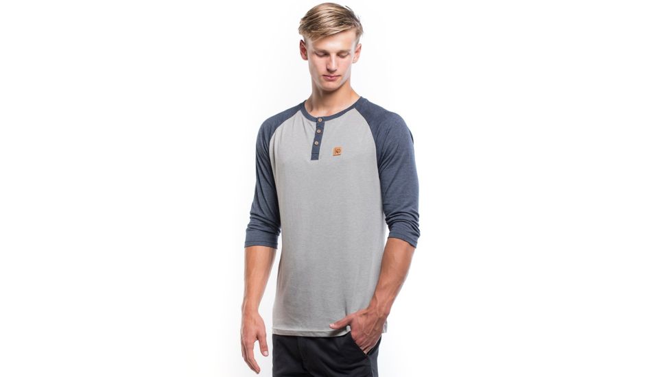 Tentree Standard 3/4 Sleeve Henly Shirt - Mens, Lunar Rock/Outer Space, Small, FA17-MLSTA-GRY-S