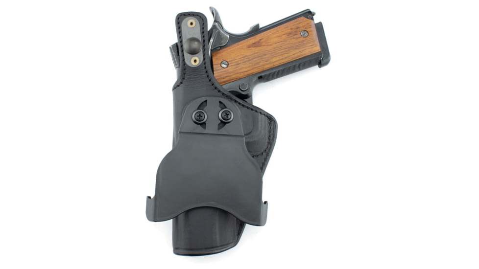 Texas 1836 PD1 - Rotating Thumb Release OWB Paddle Holster, Left Hand, Most Glock Full Size 9mm/.40 and Similar Frame, With No Attachment, Black, TX-PD1-301
