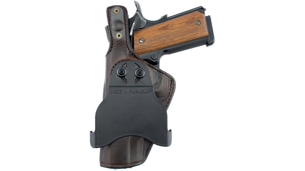 Texas 1836 PD1 - Rotating Thumb Release OWB Paddle Holster, Left Hand, 1911 Compact 3in Hammer Down, With No Attachment, Brown, TX-PD1-208