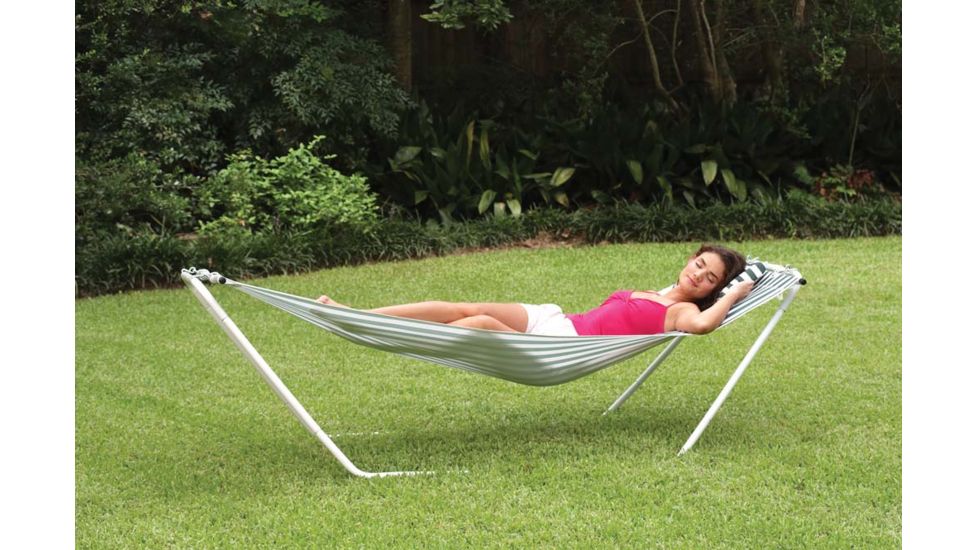 Texsport Seadrift Hammock/Stand Combo, 79-1/2in x 29in, Forest Green/White, 14280