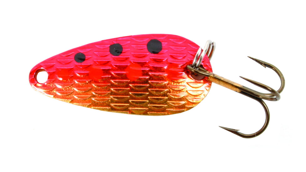 Thomas Cyclone Wobbler Casting/Trolling Spoon, 1 1/2", 1/6 oz, Gold/Red, S514-GR
