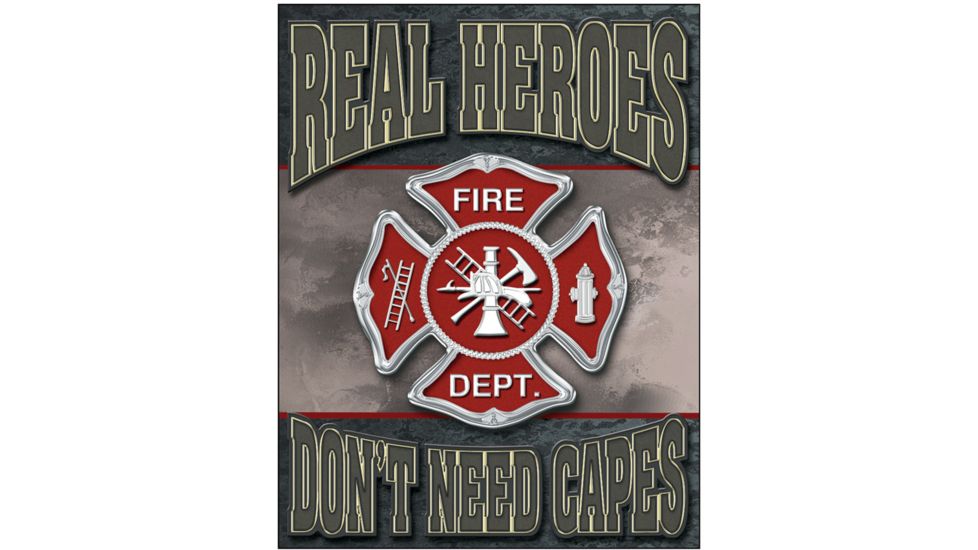 Tin Signs Real Heroes Firemen Tin Sign, TSN1778
