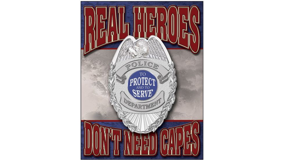 Tin Signs Real Heroes Police Tin Sign, TSN1780