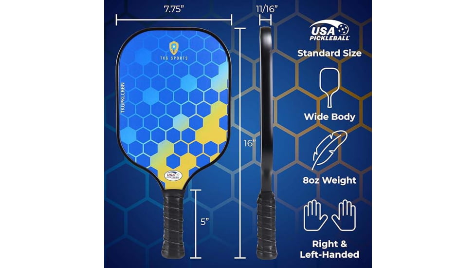 TKG Sports Carbon Fiber Pickleball Set with Carry Bag, TKGTKGPKLCRBN