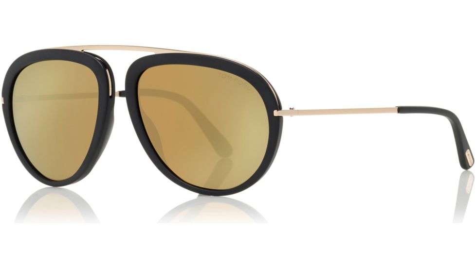 Tom Ford FT0452 Sunglasses - Matte Black Frame Color, Brown Mirror Lens Color