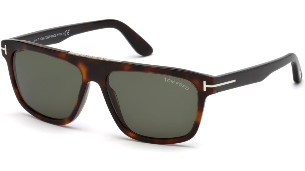 Tom Ford FT0628 Sunglasses - Dark Havana Frame Color, Green Lens Color