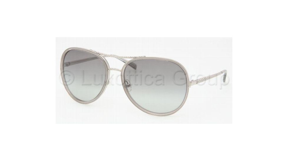 Tory Burch Tory M03 Bifocal Sunglasses TY6007 with Lined Bi-Focal Rx Prescription Lenses TY6007-289-11-6117 - Lens Diameter: 61 mm, Frame Color: Silver / Sheer Grey