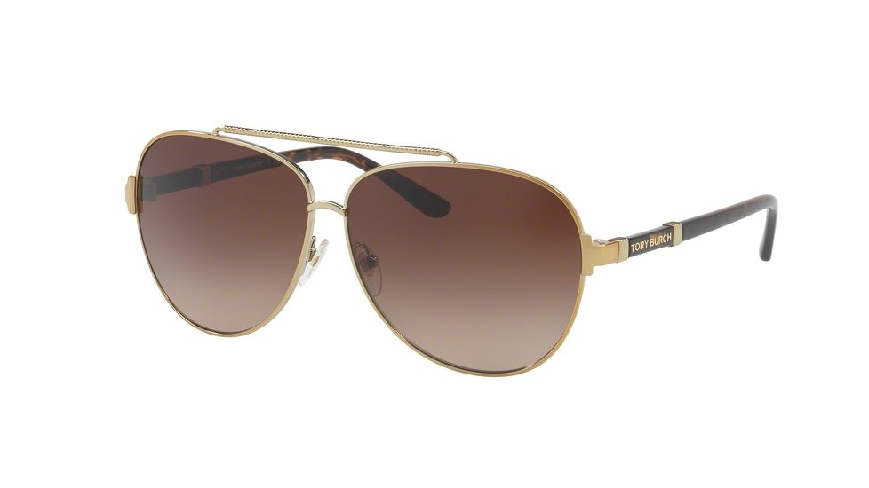 Tory Burch TY6056 Sunglasses 316013-59 - Gold Frame, Brown Gradient Lenses