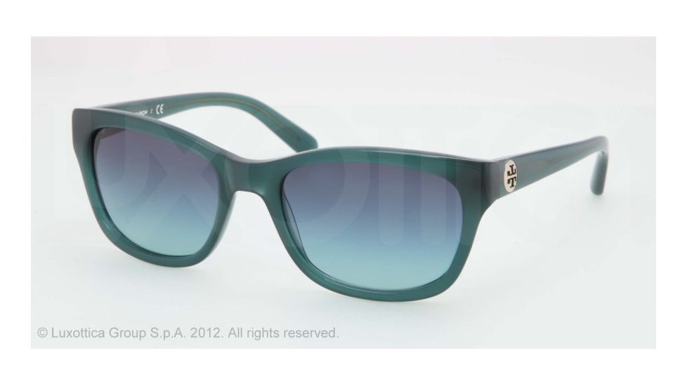 Tory Burch TY7044 TY7044 Progressive Prescription Sunglasses TY7044-11024S-5418 - Lens Diameter 54 mm, Frame Color Lagoon Green