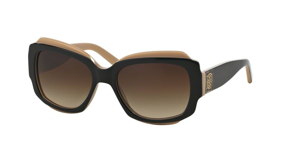 Tory Burch TY7070 Single Vision Prescription Sunglasses TY7070-127913-55 - Lens Diameter 55 mm, Frame Color Black/Beige