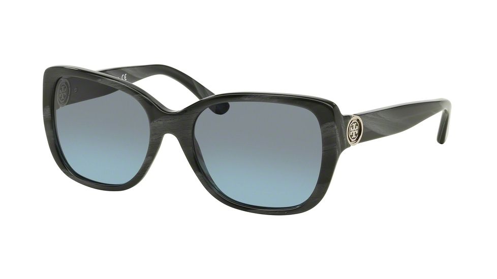 Tory Burch TY7086A Single Vision Prescription Sunglasses TY7086A-15318F-55 - Lens Diameter 55 mm, Frame Color Dark Blue Grey Horn