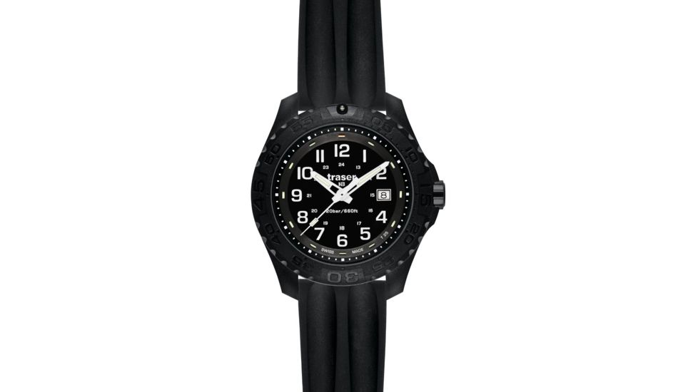 Traser Outdoor Pioneer, Silicone Strap, Black, 44mm, 105125