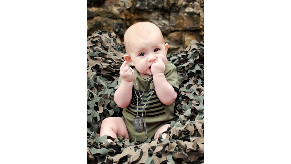 Trooper Clothing American Flag 1pc Bodysuit,0-3 Months, OD Green, 0-3 Months 9003 0-3