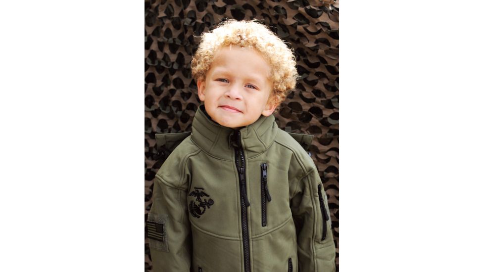 Trooper Clothing Embroidered Marine Softshell Jacket, Medium, OD Green, Medium 10-12, 4004OD-M