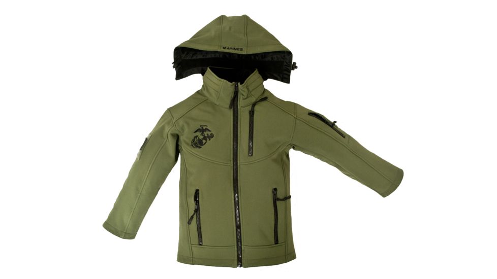 Trooper Clothing Embroidered Marine Softshell Jacket, Medium, OD Green, Medium (10-12) 4004OD-M