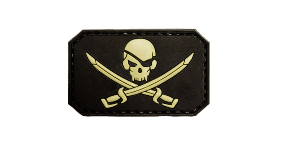 Trooper Clothing Jolly Roger Black and Tan PVC Patch, Black and Tan, One Size 9625